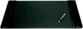 Dacasso Black Leather 25.5" x 17.25" Side Rails Desk Pad