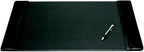 Dacasso Black Leather 25.5" x 17.25" Side Rails Desk Pad