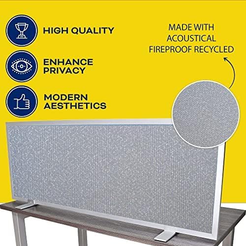 OBEX Acoustical Free Standing Privacy Screen, Cubicle Accessories Desk Privacy Panel, Desk Dividers for Office, Office Furniture Partitions Portable Sound Proof Dividers, 12" x 24", Overcast