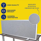 OBEX Acoustical Free Standing Privacy Screen, Cubicle Accessories Desk Privacy Panel, Desk Dividers for Office, Office Furniture Partitions Portable Sound Proof Dividers, 12" x 24", Overcast