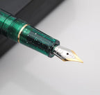 JINHAO 82 Fountain Pen (Transparent Fluorescent Dark Green,Fine Nib 0.5mm)
