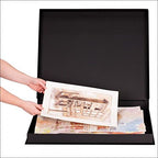 HG Concepts Art Photo Storage Box Eternity Archival Clamshell Box For Storing Artwork, Photos & Documents Deluxe Acid-Free Sturdy & Lined With Archival Paper - [Black - 12" x 16"]