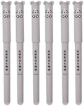 Piaogui 6pcs 0.5mm Erasable Gel Pens,Kawaii Cute Bear Pig Erasable Gel Pen Set Kawaii Pens Back to School Stationery Supplies for Writing Noting Journaling Kids Gifts (Grey-6 Pcs)