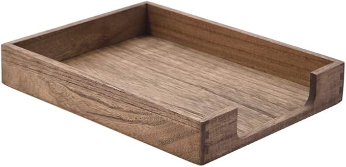 Kirigen Wood Letter-Size Tray Single-Tier(TP-DBR)- Wooden Tones Collection Front-Load Documents Tray for Office Desktop Organizer - Desk Magazine, File, Folder, Paper Holder Drak Brown