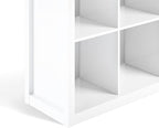 SIMPLIHOME Artisan Bookcase - 43 inch Tall 9-Cube Solid Wood Cube Organizer in White, Transitional Storage Bookcase for Living Room, Study Room or Office with Fixed Shelves and Tapered Legs