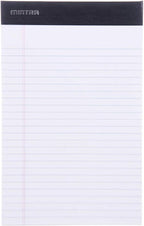 Mintra Office Legal Pads - ((BASIC WHITE 6pk, 5in x 8in, NARROW RULED))