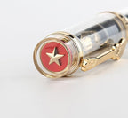 JINHAO 1935 Fountain Pen TIANDAO Series #8 Nib Ink Pen with Guitar-Shaped Clip and Ink Converter (F Nib 0.5mm, Transparent)