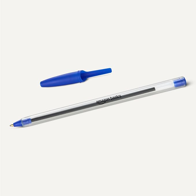 Amazon Basics Ballpoint Pens, 1.0mm, Blue, 36 Pack