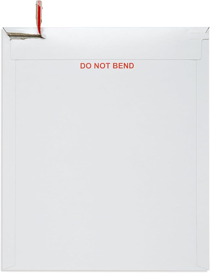 Blue Summit 25 Pack 12.75x15 Rigid Mailers, Cardboard Envelopes, Do Not Bend Photo Mailers, Cardboard Envelopes for cards, For Paper Document, Pictures, and Magazine