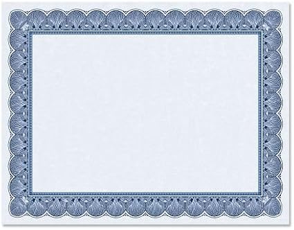 Elite Blue & Blue Parchment Certificate Papers - Pack of 25, Laser & Inkjet Printer Compatible, for Office, Business Awards, Graduation, School Diplomas, 8-1/2" x 11" on 70 lb. Text Stock