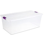 Sterilite 4-Pack 110 Quart ClearView Latch Box, Stackable Organizer Bins with Latching Lids - Clear Plastic Organization Containers for Closet, Bedroom, Shelving Units and Everyday Home Storage