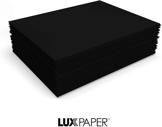 LUXPaper 8.5" x 11" Cardstock | Letter Size | Midnight Black | 100lb. Cover (183lb. Text) | 50 Qty