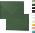 100 Pack Dark Green Envelopes 5x7, Goefun A7 Envelopes for Invitation with Euro Flap, 120GSM, Ideal for Mailing, Wedding, 5.25 x 7.25 in