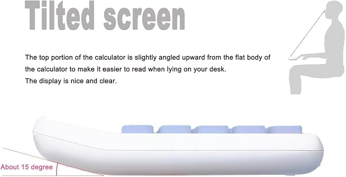 Mechanical Calculator,BTSEYAW Dual Power Calculator with 8 Digit Display tilt Screen and Big Buttons, Cute Office Desk Accessory (Blue)