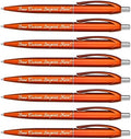 Personalized Ballpoint Pens - Retro -Retractable Click action - Custom - Black writing - Printed Name pens - Imprinted with Your Logo or Message - Personalization - 12 Pens/Box (Orange)