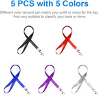 Mcyye 5 PCS Badge Lanyards with Clip for Keys & ID Badges, Premium Lanyard Strap for Teacher, Kids, Men, Women, Badge Lanyard for Cruise, Keys, Wallet, Phone, USB, Keychain