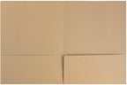 LUXPaper 9" x 12" Presentation Folders | Two Pocket | Grocery Bag Brown | 18pt. Cover | 10 Qty