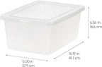 IRIS USA 12-Pack Storage Bins with Lids, 15 Quart, Shoe Boxes Clear Stackable Containers Organize Shoes Closet Shelves, Organization Teacher Tools, Game Storage - BPA-Free Plastic