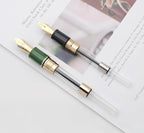 JINHAO 1935 Fountain Pen TIANDAO Series #8 Nib Ink Pen with Guitar-Shaped Clip and Ink Converter (F Nib 0.5mm, Army Green)