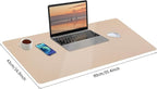 Bloss Leather Desk Pad, Mouse Pad, Non-Slip Desk Protector Mat, Leather Desk Blotter, Computer Desk Pad, Waterproof Desk Mat for Home Office and Decor - Beige (35.4×17Inches)