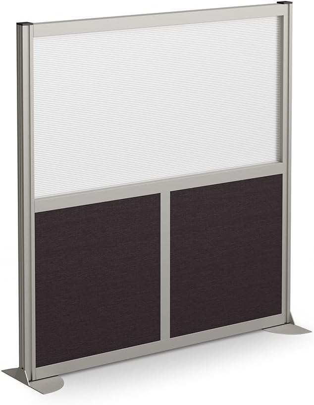 NBF Office Partitions - Cubicle Privacy Panel Wall Divider - Modern Room Separator with Quick Assembly - Indoor Laminate Free Standing Portable Room Divider Panel - 52" H x 49" W (Espresso)