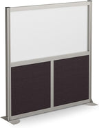 NBF Office Partitions - Cubicle Privacy Panel Wall Divider - Modern Room Separator with Quick Assembly - Indoor Laminate Free Standing Portable Room Divider Panel - 52" H x 49" W (Espresso)