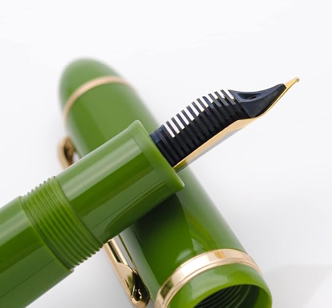 JINHAO X159 Fountain Pen (EF Nib 0.38mm, Avocado Green with Gold Clip)