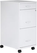 Lorell LYS SOHO Box/File/File Mobile White File Cabinet, 3 Drawer, 26.5 x 14.3 x 18 in