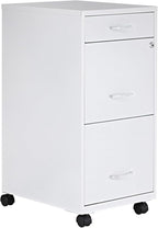 Lorell LYS SOHO Box/File/File Mobile White File Cabinet, 3 Drawer, 26.5 x 14.3 x 18 in