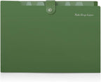 SKYDUE Expanding File Folders with 8 Pockets, Accordion File Organizer with Labels, Portable Paper Bill Receipt Organizer, Letter Size, Home School Office Supplies, Olive Green