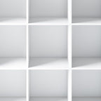 SIMPLIHOME Artisan Bookcase - 43 inch Tall 9-Cube Solid Wood Cube Organizer in White, Transitional Storage Bookcase for Living Room, Study Room or Office with Fixed Shelves and Tapered Legs