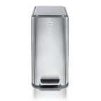 Clorox Slim Trash Can - 2.6 Gallon (10 Liter) Small Metal Trash Can with Soft Close Lid, Step Pedal, Removable Bucket - Stainless Steel Waste Bin for Narrow Spaces, Bathroom, and Office