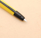 JINHAO 20 Press Fountain Pen, Retractable Capless Resin Pen with Ink Converter (F Nib 0.5mm, Lemon Yellow - Black Clip)