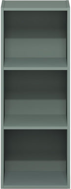 Furinno LUDER Book Shelf, 3-Cube Bookshelf, Bookcase, 9.3" x 12" x 31.5", for Living Room, Bedroom, Home Office, Sage Green