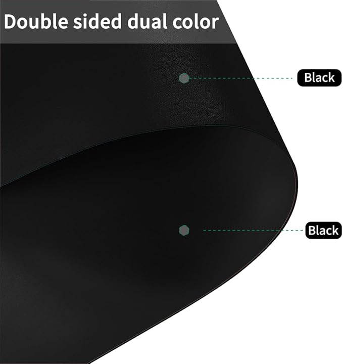 Zinkooat Leather Table Pad,1.8mm Thick,40x84 Inch,Dining Table Pad,Table Pads for Dining Room Table Rectangular,Table Protector for Dining Room Table,Table Top Protector(Black+Black,40x84)