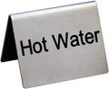 New Star Foodservice Stainless Steel Table Tent Sign (Silver (Hot Water), 1.5" x 2" (Set of 2))