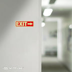 iSYFIX Exit Stickers Signs with Directional Right Arrow 12 Pack 12x4 Inch - Glow in the Dark Photoluminescent Vinyl for Office, School, Business, Warehouse - UV & Weather Resistant for Indoor/Outdoor Use