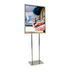 Bulletin Sign Holder – Econoco Heavy Duty Poster Display – Twin Uprights, Flat Floor Base – Indoor Standing Flyer Board 60”H – for Posters 22”x28”