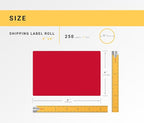 HOUSELABELS 4" x 6" Red Shipping Labels on 1" Core Compatible with Zebra and Rollo Printers, 6 Rolls / 250 Labels per Roll