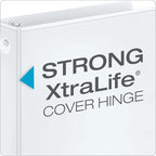 Cardinal Economy 3-Ring Binders, 1", Round Rings, Holds 225 Sheets, ClearVue Presentation View, Non-Stick, White, Carton of 12 (90621)