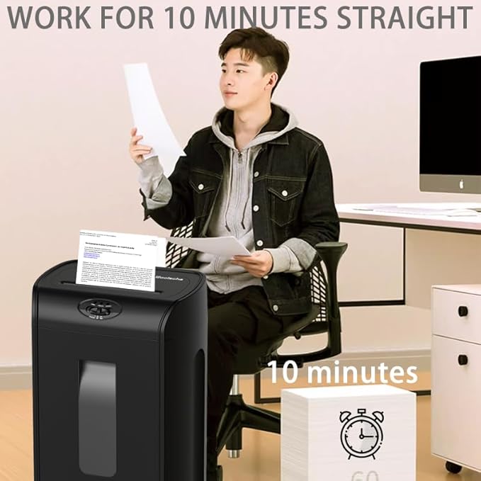 Paper Shredder, 16-Sheet Cross Cut with 4.76-Gallon Pull Out Basket, P-4 Security Level, 3-Mode Design Shred Paper and CD/Credit Card, Durable&Fast with Jam Proof System Shredder for Office