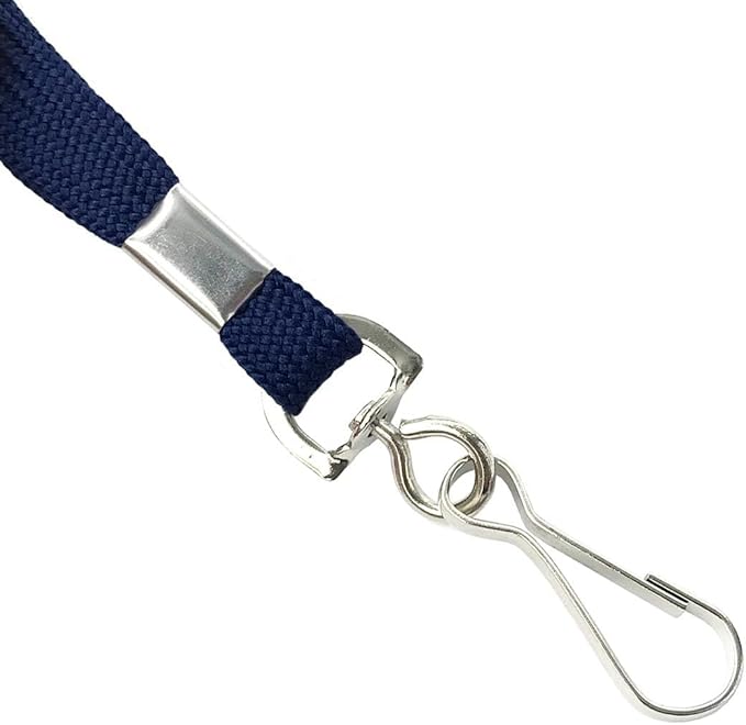 Bird Fiy Lanyards Safety Black Lanyards Neck Flat Premium Breakaway Badge Lanyard with J-Hook for ID Nametag Badge Holder (Navy Blue, 25 PCS)