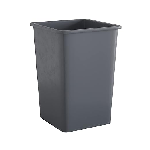 Krollen Industrial 35 Gallon Grey Square Commercial Trash Can