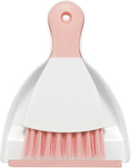 NACENA Mini Dustpan and Brush Set, Small Broom and Dustpan Set Dust Pan and Mini Hand Broom Dustpan and Broom Combo Compact for Home Table Keyboards Sofa Kitchen, Pink