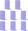 MSDADA Bookends, Book Ends for Book Shelves, Bookends for Office, Book Ends for Heavy Books, Metal Bookend Supports, Modern Minimalist Style Bookends, Purple(4 Pairs)