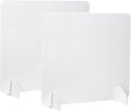 PATIKIL Desk Divider, 2 Set 24 x 24 Inch Acoustic Freestanding Desk Divider Desk Privacy Panel with 4 Pcs Support Feet for Library Office Workstation, White