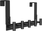 PMMASTO Over The Door Hooks, Door Hanger Hook for Hanging, Coat Rack Organizer for Bathroom, Towel Holder Bathroom Accessories (Black 5 T-Hooks-Fits 1-3/4" Thick Door)