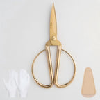 Ribbon Cutting Ceremony Kit,With Gold scissors,Scissors Blade Sheath and a pair of white gloves,Suitable for Ribbon-cutting ceremony,Office,Home,and Crafts, Right/Left Handed (Mirror-finish handle)