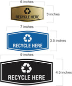 Fancy Recycle Here Sign (Brushed Gold) - Small