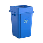 Krollen Industrial 19 Gallon Blue Square Commercial Trash Can with Lid